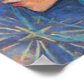 クリスマスエンジェル絵画ズアールヌーボーの生姜の女性 ポスター (角)