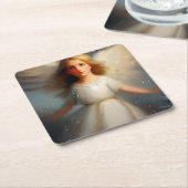 クリスマスエンジェル2 スクエアペーパーコースター (アングル)