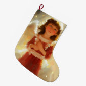 クリスマスエンジェル4 ラージクリスマスストッキング (正面 (吊り時))