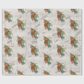 クリスマスエンジェル – アンティークビクトリアンミュージックヴィンテージ ラッピングペーパー (フラット)