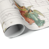 クリスマスエンジェル – アンティークビクトリアンミュージックヴィンテージ ラッピングペーパー (ロールコーナー)