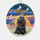 クリスマスエンジェル – コッカー（黒） セラミックオーナメント (左)