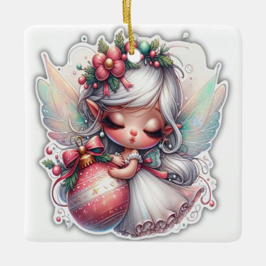 クリスマスエンジェル セラミックオーナメント (正面)
