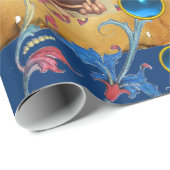 クリスマスエンジェル、レッドブルーフローラパーチメントと宝石 ラッピングペーパー (ロールコーナー)