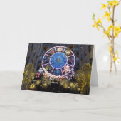 クリスマスエンジェル & 十二星座ホイール、ニューヨーク -  カード (黄色い花)