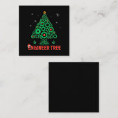 クリスマスエンジニアツリーメカニカルエンジニアリング スクエア名刺 (正面/裏面)