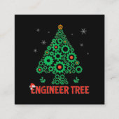 クリスマスエンジニアツリーメカニカルエンジニアリング スクエア名刺 (正面)