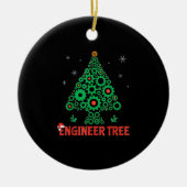 クリスマスエンジニアツリーメカニカルエンジニアリング セラミックオーナメント (正面)