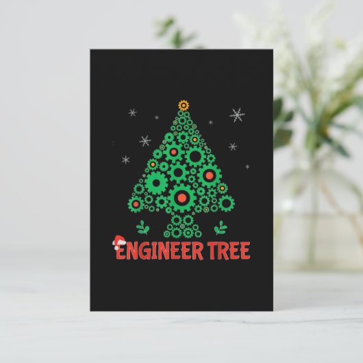 クリスマスエンジニアツリーメカニカルエンジニアリング 出欠カード (スタンド正面)
