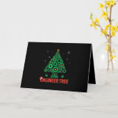 クリスマスエンジニアツリー 機械工学 カード (黄色い花)