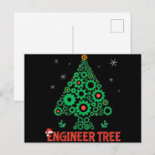 クリスマスエンジニアツリー 機械工学 シーズンポストカード (正面/裏面)