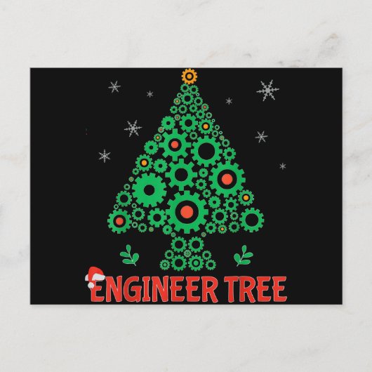 クリスマスエンジニアツリー 機械工学 シーズンポストカード (正面)