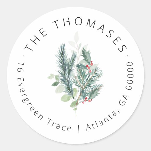 クリスマスエンベロープアドレス指定差出人住所 ラウンドシール (正面)