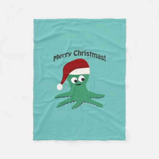 クリスマスオクトパス フリースブランケット (正面)