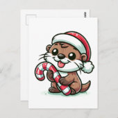 クリスマスオッターの漫画 ポストカード (正面/裏面)