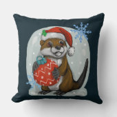 クリスマスオッター クッション (正面)