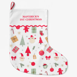 クリスマスオハイオおもしろい初めてのクリスマス ラージクリスマスストッキング