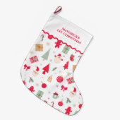 クリスマスオハイオおもしろい初めてのクリスマス ラージクリスマスストッキング (正面 (吊り時))