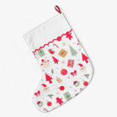 クリスマスオハイオおもしろい初めてのクリスマス ラージクリスマスストッキング (裏面 (吊り時))