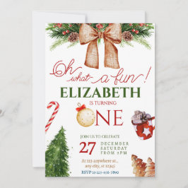 クリスマスオハイドーおもしろいファースト誕生日招待状 招待状