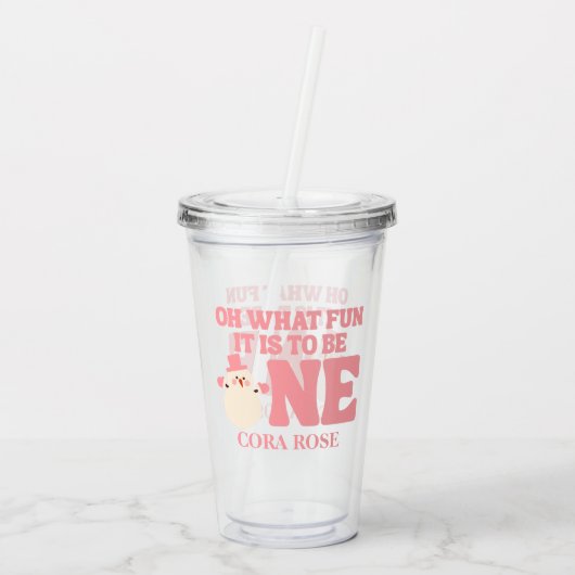 クリスマスオハイドーおもしろいファースト誕生日 アクリルタンブラー (裏面)