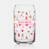 クリスマスオハイドーおもしろいファースト誕生日 ガラス缶 (正面)