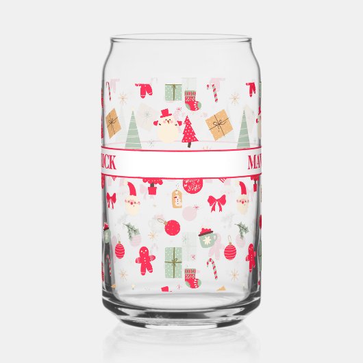 クリスマスオハイドーおもしろいファースト誕生日 ガラス缶 (左)