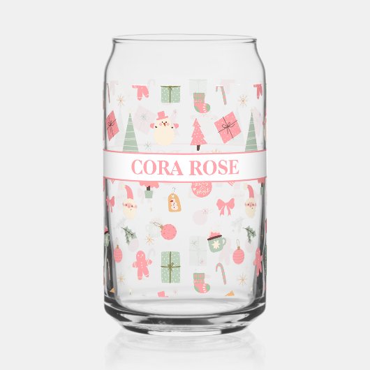 クリスマスオハイドーおもしろいファースト誕生日 ガラス缶 (正面)