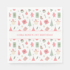 クリスマスオハイドーおもしろいファースト誕生日 スタンダードランチョンナプキン