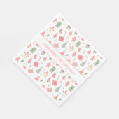 クリスマスオハイドーおもしろいファースト誕生日 スタンダードランチョンナプキン (角)