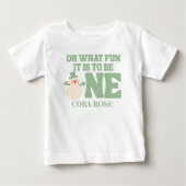 クリスマスオハイドーおもしろいファースト誕生日 ベビーTシャツ (正面)