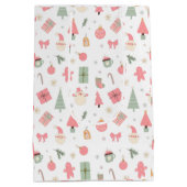 クリスマスオハイドーおもしろいファースト誕生日 ミディアムペーパーバッグ (裏面)