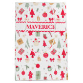 クリスマスオハイドーおもしろいファースト誕生日 ミディアムペーパーバッグ (正面)