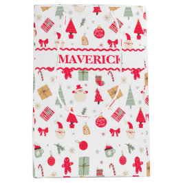 クリスマスオハイドーおもしろいファースト誕生日 ミディアムペーパーバッグ