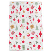 クリスマスオハイドーおもしろいファースト誕生日 ミディアムペーパーバッグ (裏面)