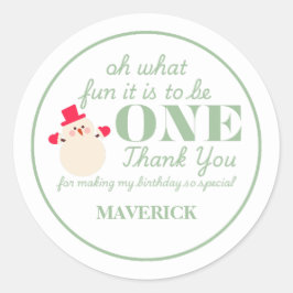 クリスマスオハイドーおもしろいファースト誕生日 ラウンドシール