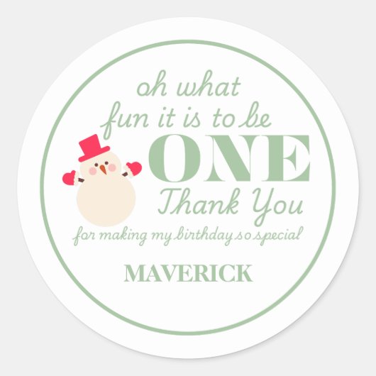 クリスマスオハイドーおもしろいファースト誕生日 ラウンドシール (正面)