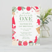 クリスマスオハイドーおもしろいファースト誕生日 招待状 (スタンド正面)