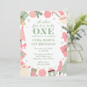 クリスマスオハイドーおもしろいファースト誕生日 招待状 (スタンド正面)