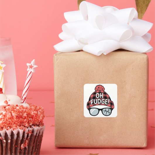 クリスマスオファッジクリスマスバケーションホおもしろいリデイ スクエアシール (パーティー)