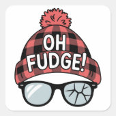 クリスマスオファッジクリスマスバケーションホおもしろいリデイ スクエアシール (正面)