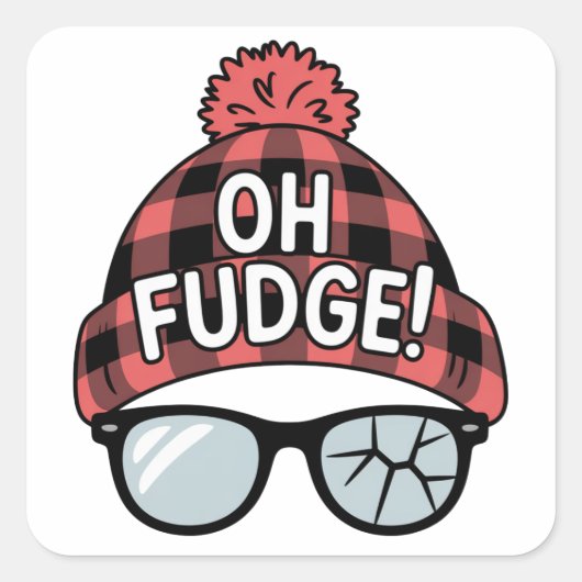 クリスマスオファッジクリスマスバケーションホおもしろいリデイ スクエアシール (正面)