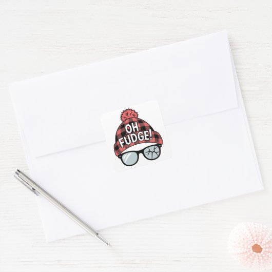 クリスマスオファッジクリスマスバケーションホおもしろいリデイ スクエアシール (封筒)