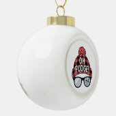 クリスマスオファッジクリスマスバケーションホおもしろいリデイ セラミックボールオーナメント (左)