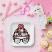 クリスマスオファッジクリスマスバケーションホおもしろいリデイ ペーパープレート (パーティー)