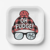 クリスマスオファッジクリスマスバケーションホおもしろいリデイ ペーパープレート (正面)