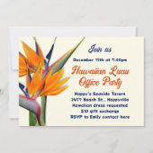 クリスマスオフィスパーティーハワイアンルアウ(ハワイ式宴会)テーマ 招待状 (正面)