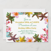 クリスマスオフィスパーティールアウ(ハワイ式宴会)縁どStarfish 招待状 (正面)