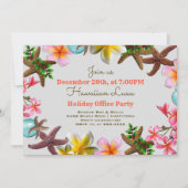 クリスマスオフィスパーティールアウ（ハワイ式宴会）縁どStarfish 招待状 (正面)