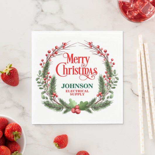 クリスマスオフィスパーティー スタンダードランチョンナプキン (インサイチュ)